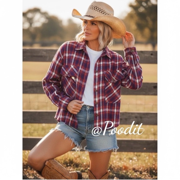 BUCKETLIST Tops - BUCKET LIST Purple and orange button up top S M L